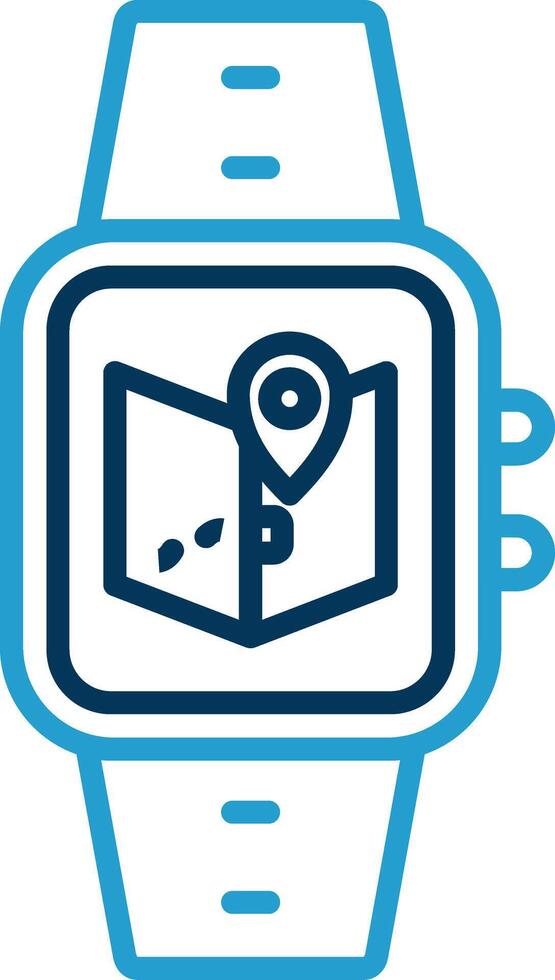 Maps Line Blue Two Color Icon vector