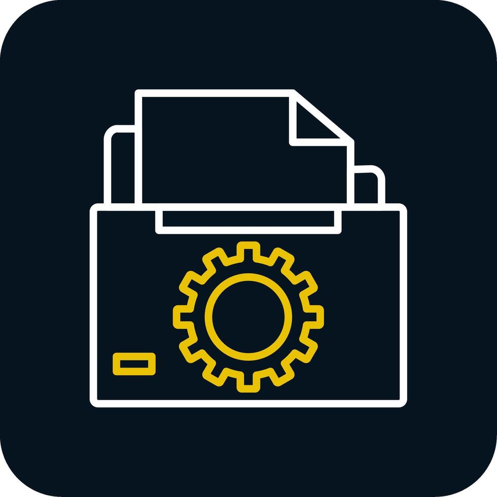 File And Folders Line Yellow White Icon vector