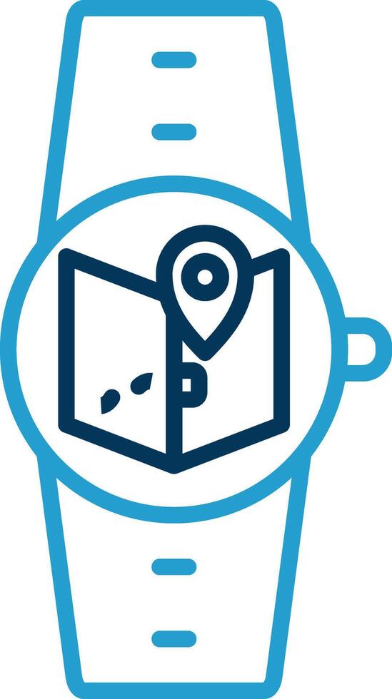 Maps Line Blue Two Color Icon vector