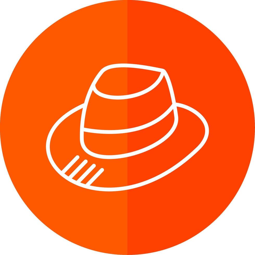 fedora línea amarillo blanco icono vector