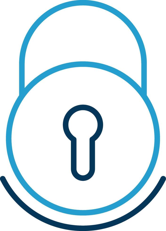 Lock Line Blue Two Color Icon vector