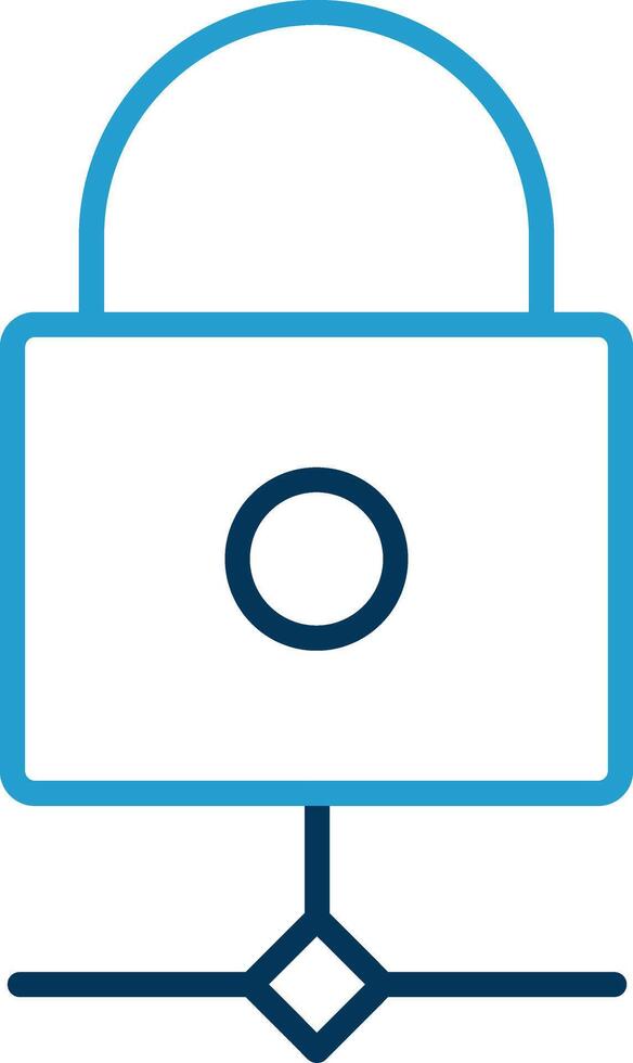 Multikey Security Line Blue Two Color Icon vector