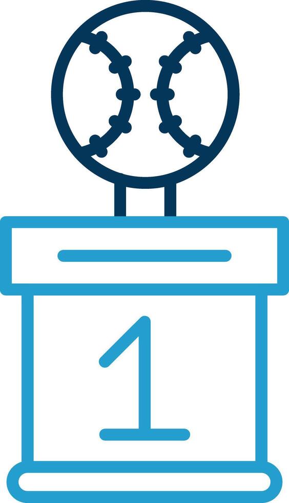 Baseball Line Blue Two Color Icon vector