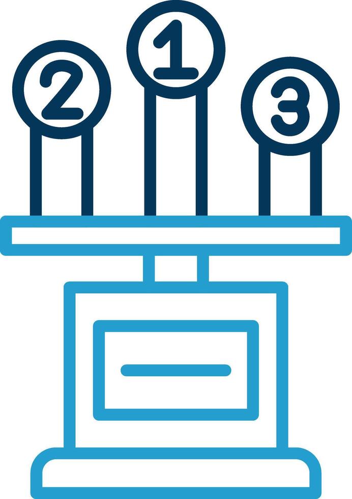 Leaderboard Line Blue Two Color Icon vector