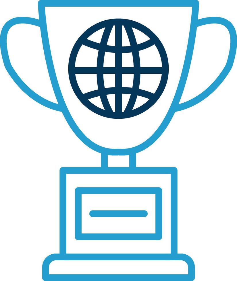 World Line Blue Two Color Icon vector