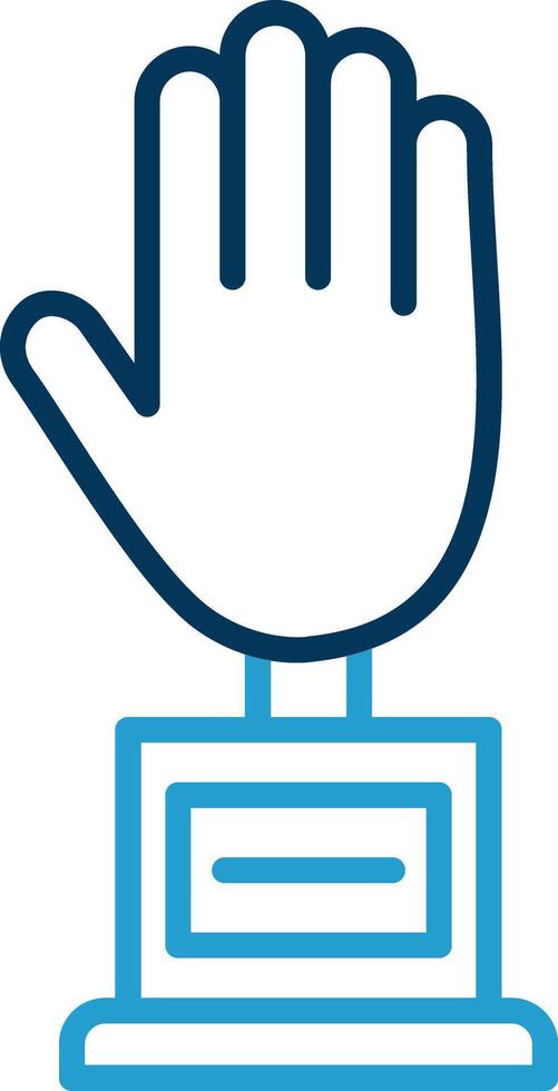 Hand Line Blue Two Color Icon vector