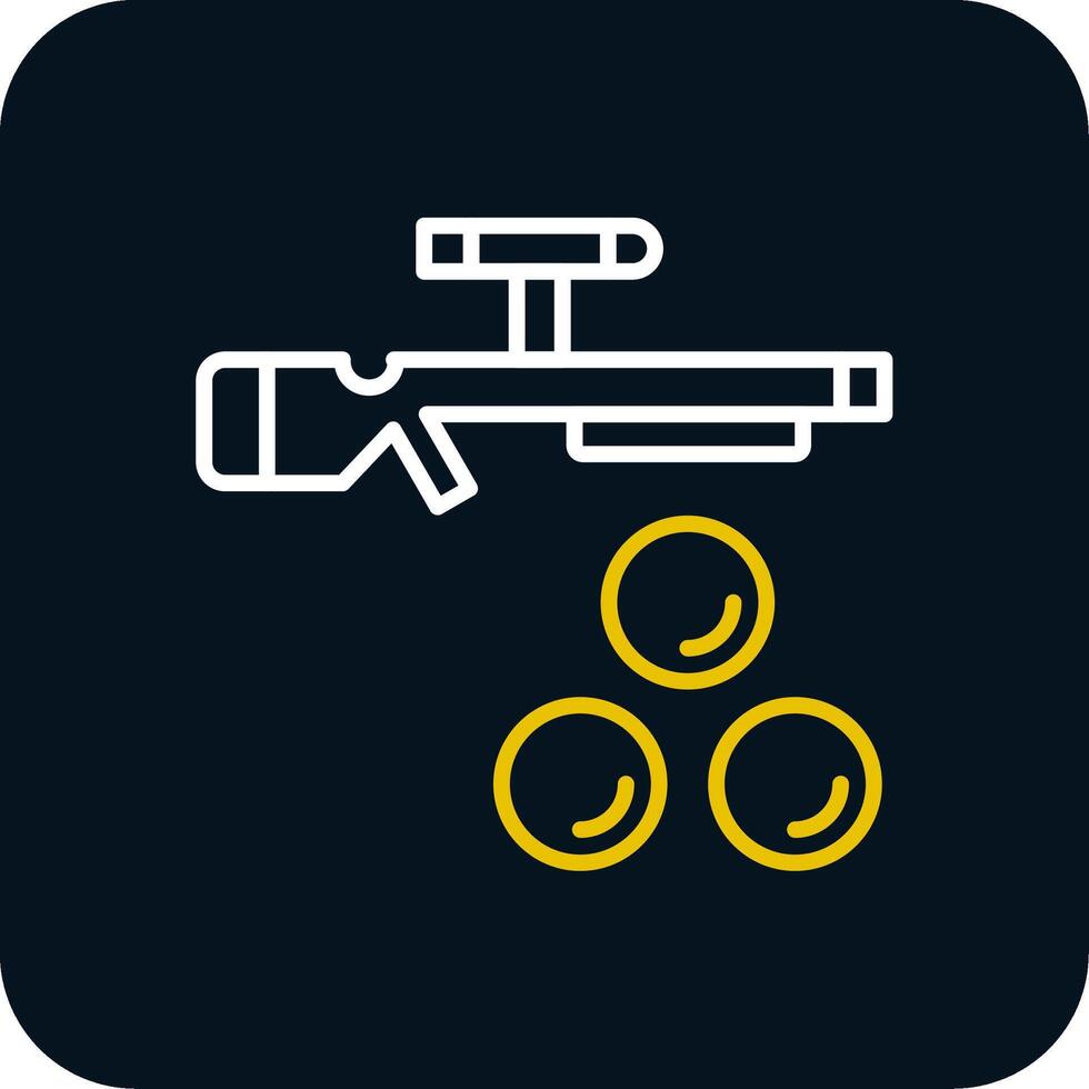 Paintball Line Yellow White Icon vector