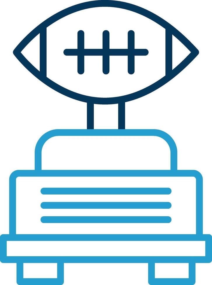Football Line Blue Two Color Icon vector