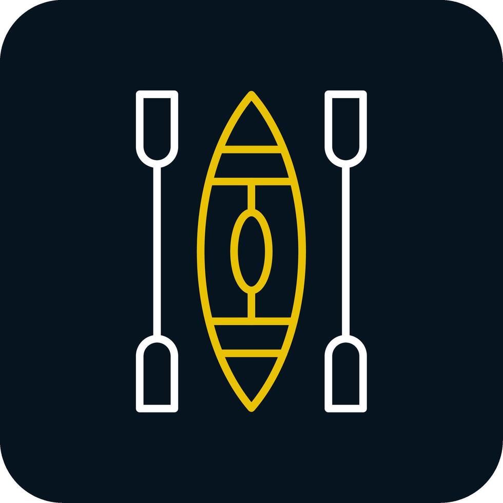 Canoe Line Yellow White Icon vector