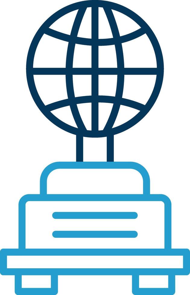 Globe Line Blue Two Color Icon vector