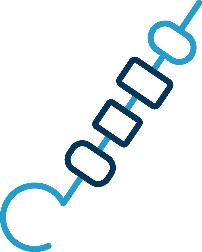 Skewer Line Blue Two Color Icon vector