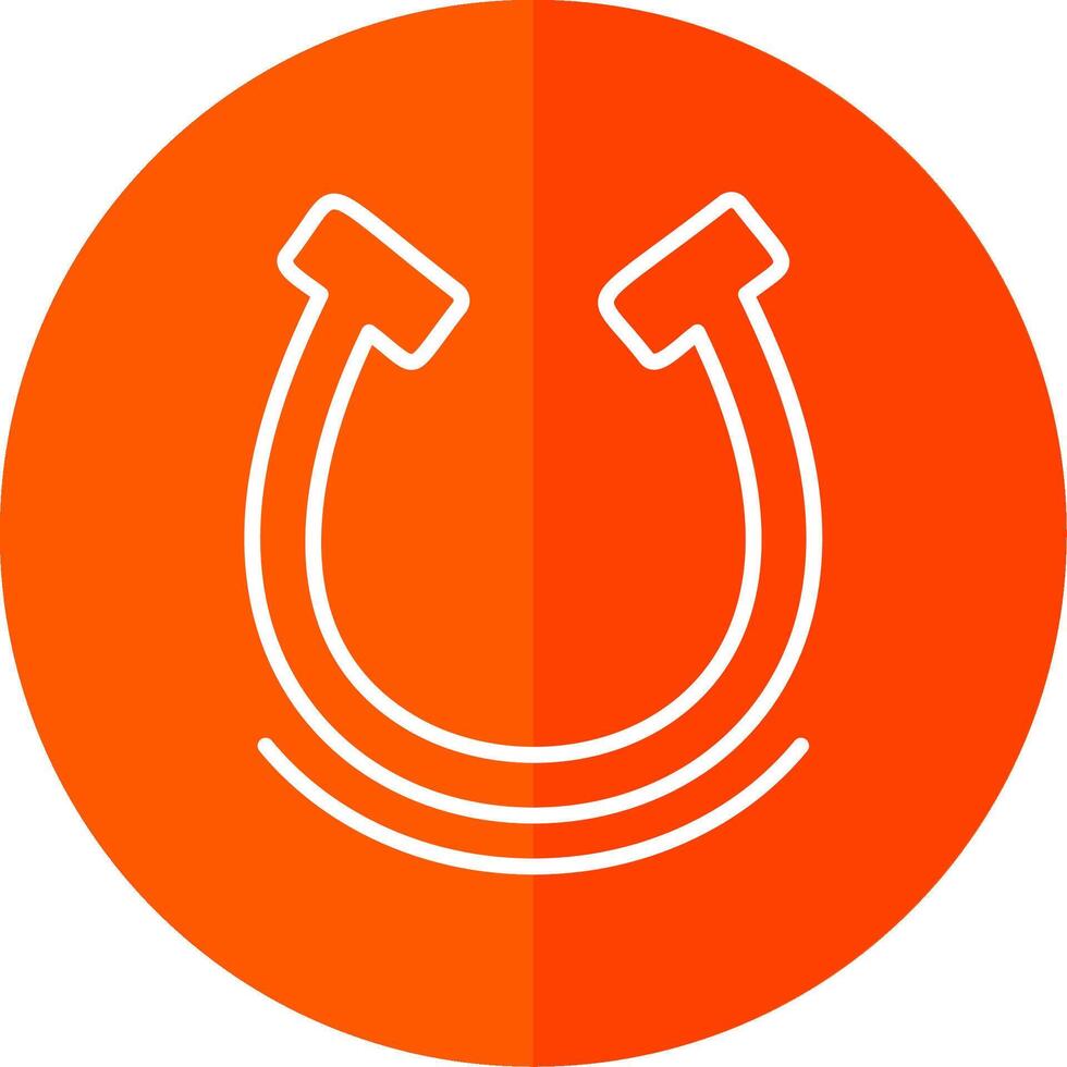 Horseshoe Line Yellow White Icon vector