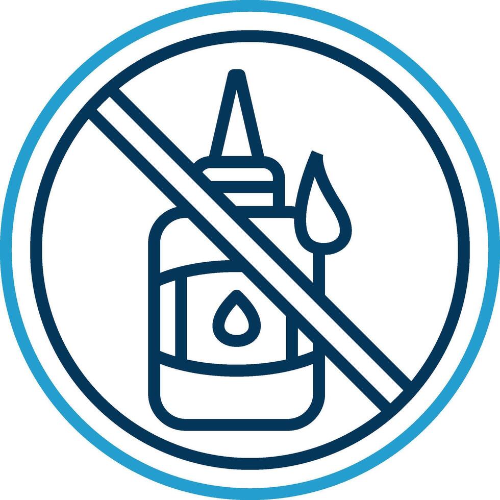 Prohibited Sign Line Blue Two Color Icon vector
