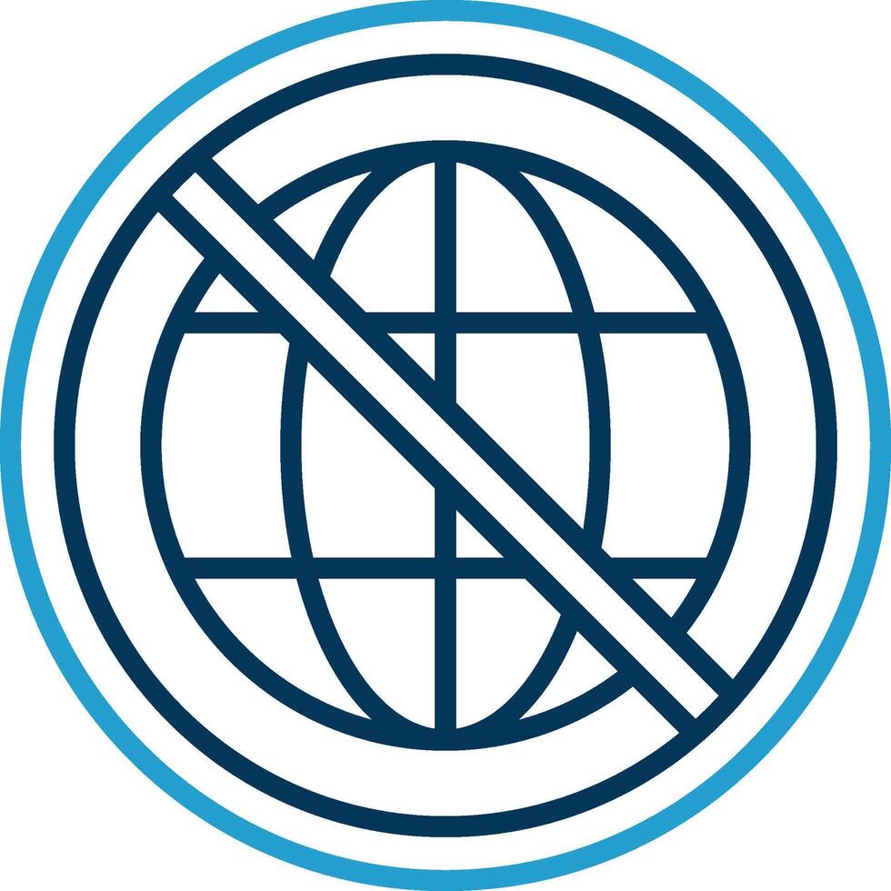 Prohibited Sign Line Blue Two Color Icon vector