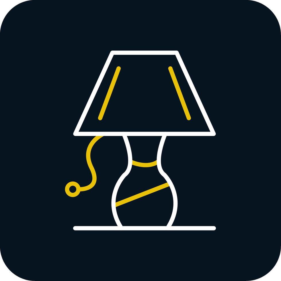 Lamp Line Yellow White Icon vector