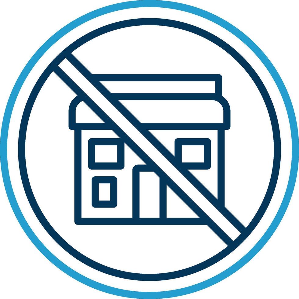Prohibited Sign Line Blue Two Color Icon vector