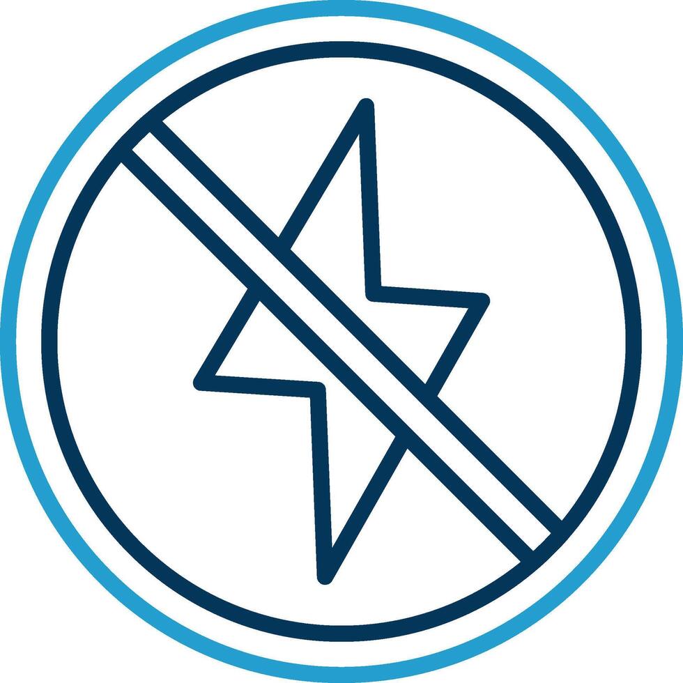 Prohibited Sign Line Blue Two Color Icon vector