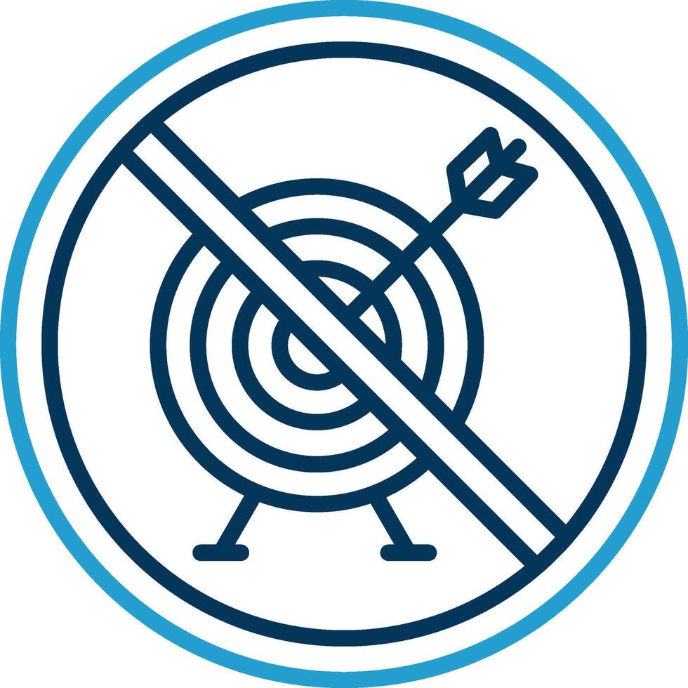 Prohibited Sign Line Blue Two Color Icon vector