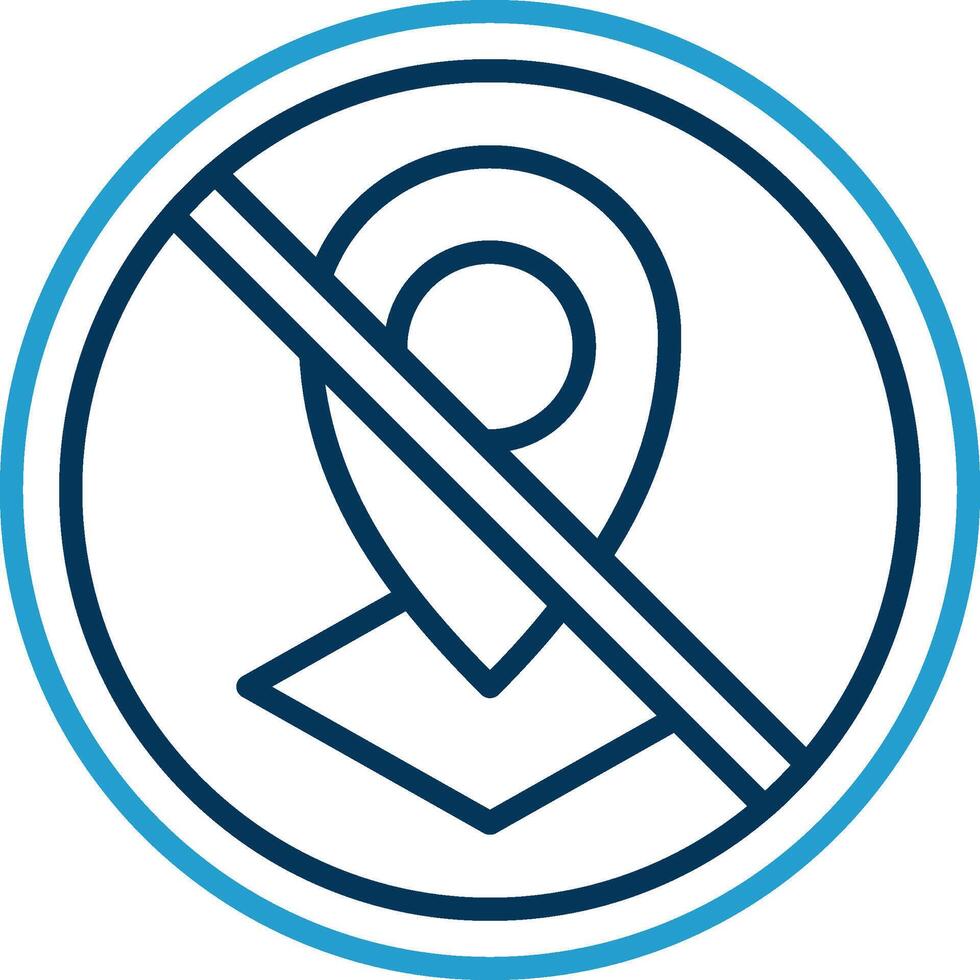 Prohibited Sign Line Blue Two Color Icon vector