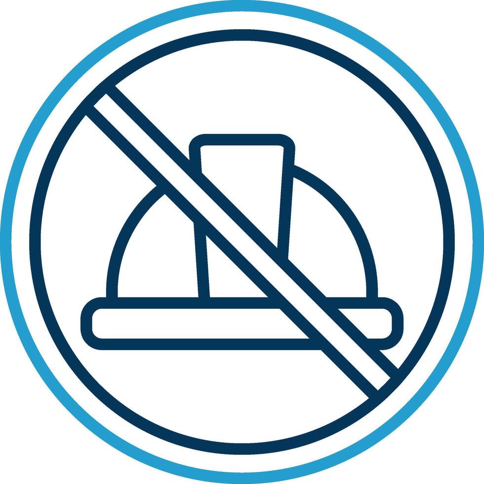 Prohibited Sign Line Blue Two Color Icon vector