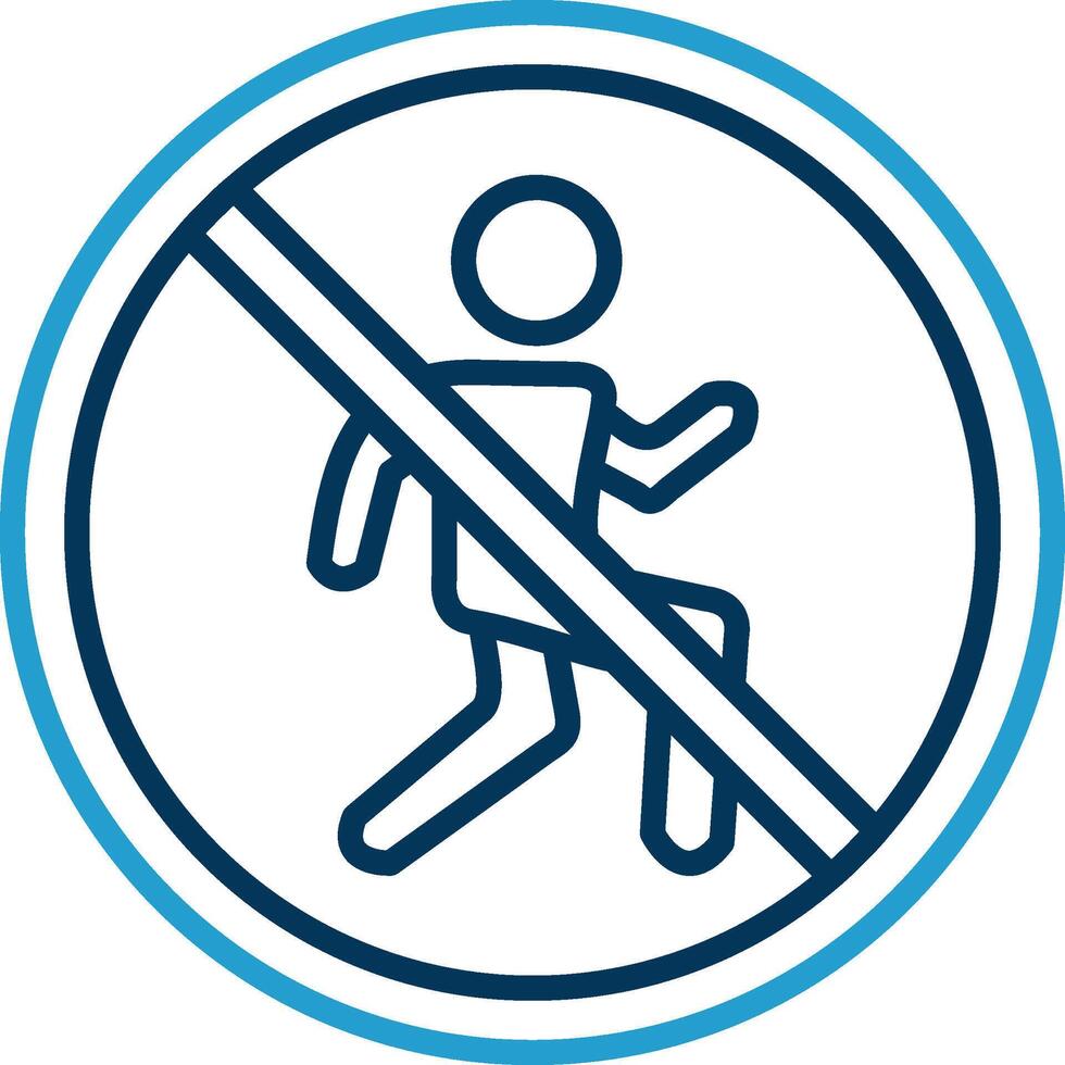 Prohibited Sign Line Blue Two Color Icon vector