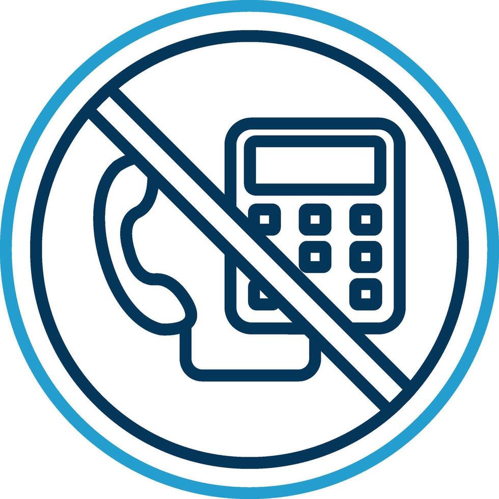 Prohibited Sign Line Blue Two Color Icon vector