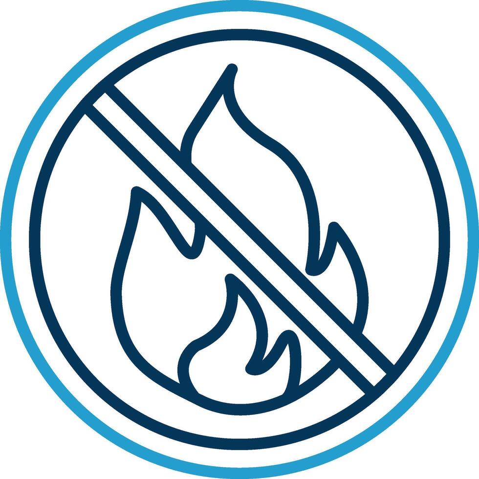 Prohibited Sign Line Blue Two Color Icon vector