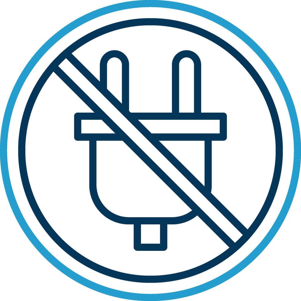 Prohibited Sign Line Blue Two Color Icon vector