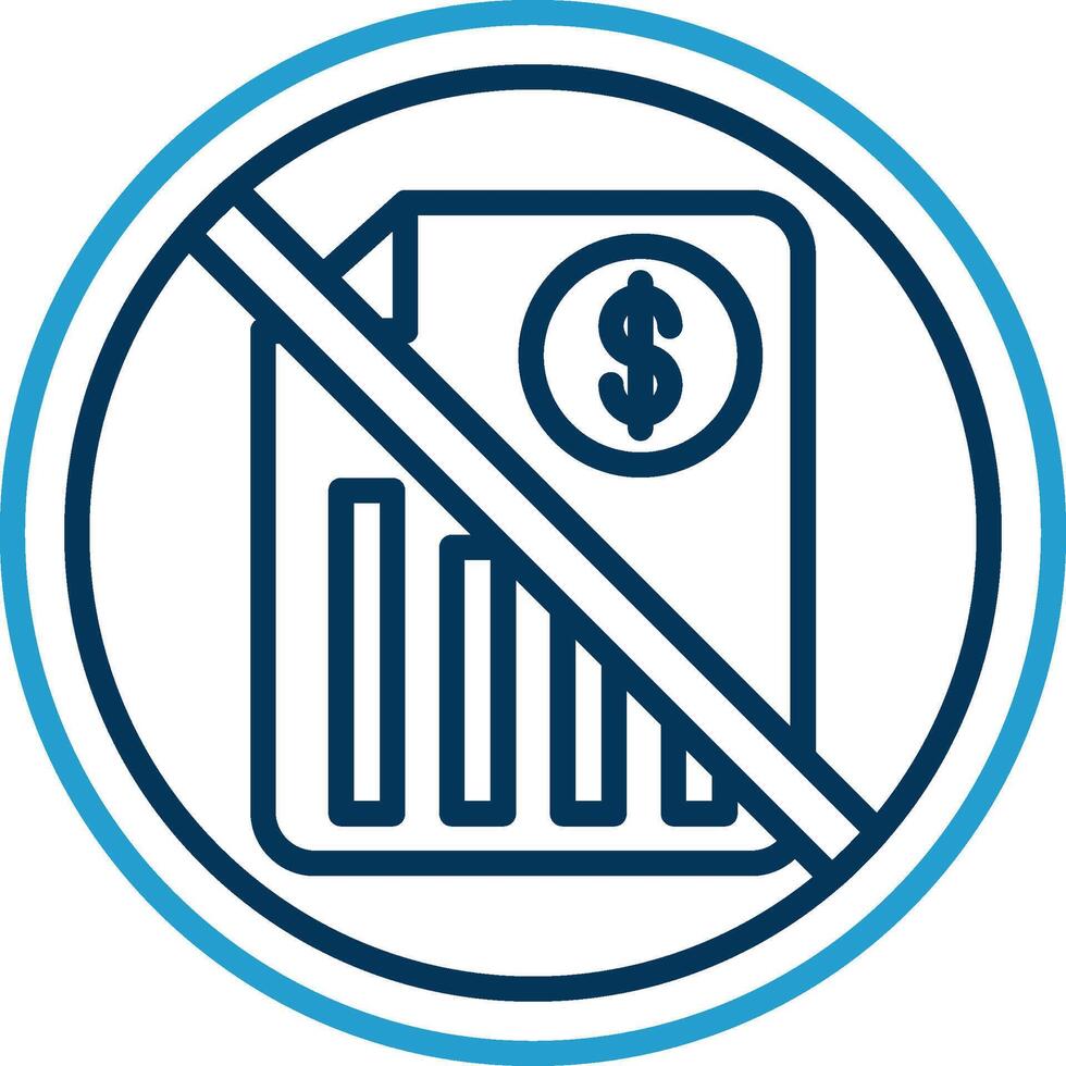 Prohibited Sign Line Blue Two Color Icon vector