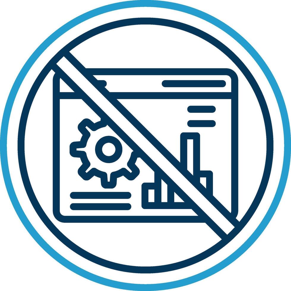 Prohibited Sign Line Blue Two Color Icon vector