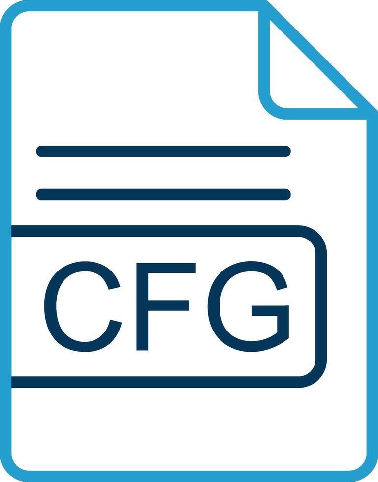 CFG File Format Line Blue Two Color Icon vector