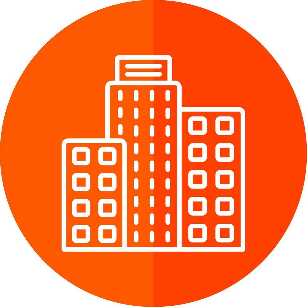 Building Line Yellow White Icon vector