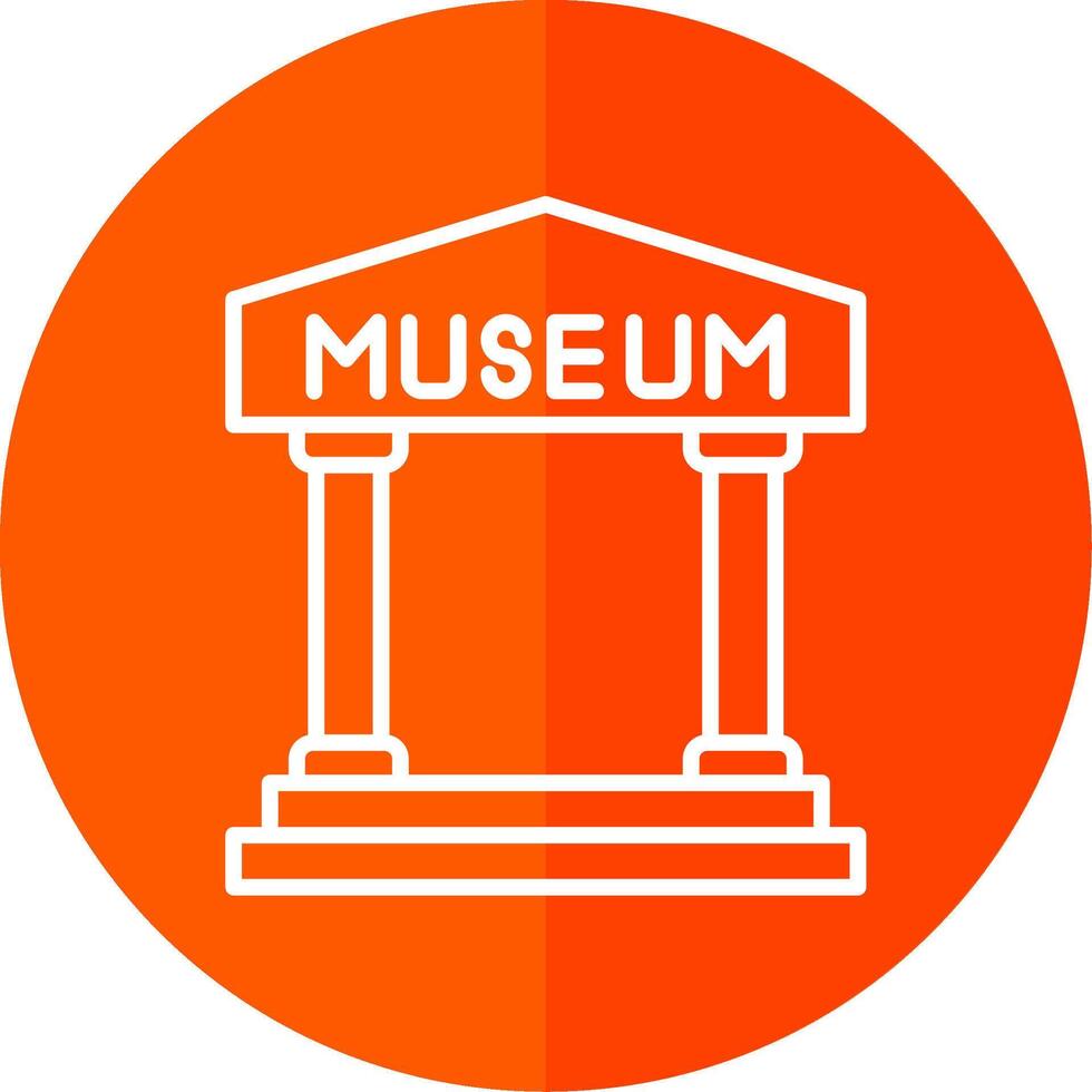 Museum Line Yellow White Icon vector