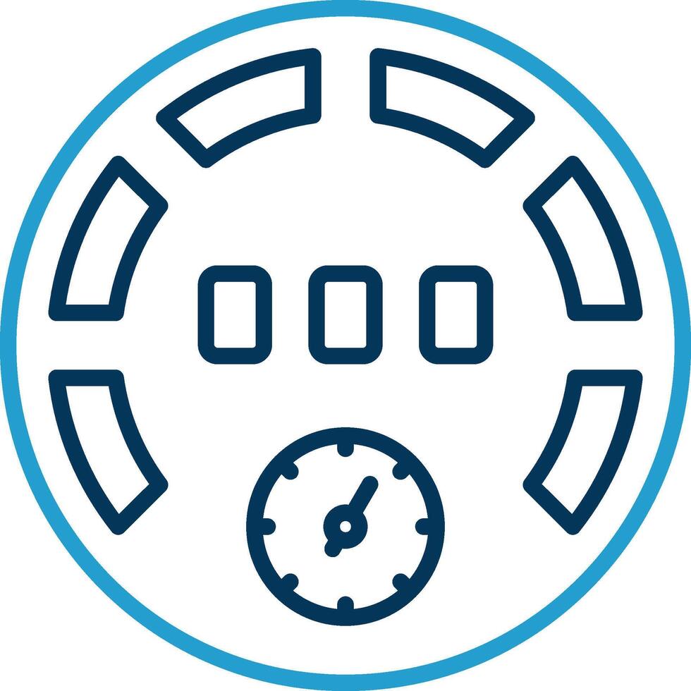 Gauge Line Blue Two Color Icon vector