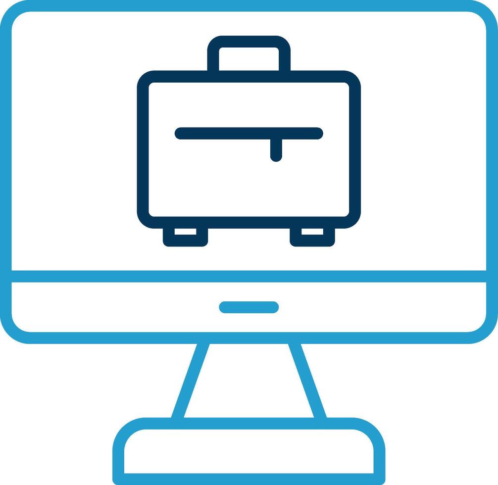 Computer Line Blue Two Color Icon vector
