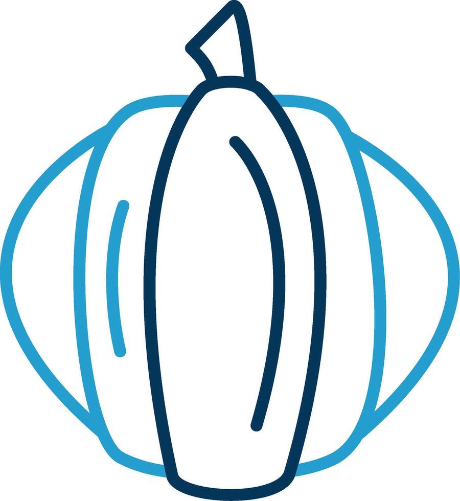 Pumpkin Line Blue Two Color Icon vector