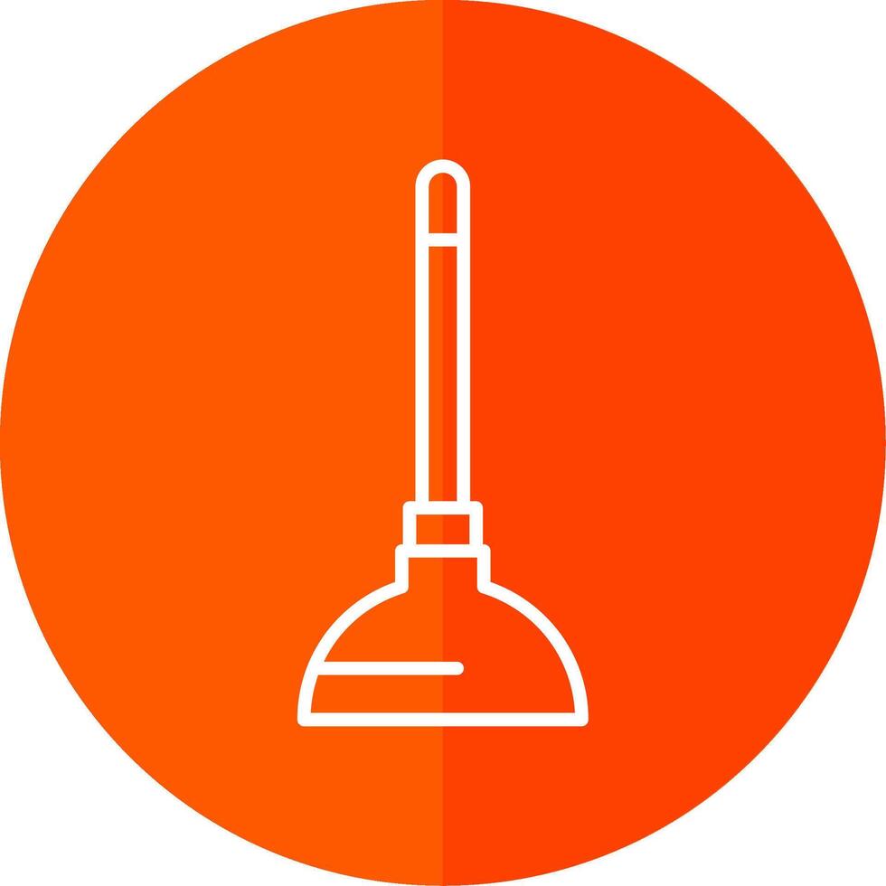 Plunger Line Yellow White Icon vector
