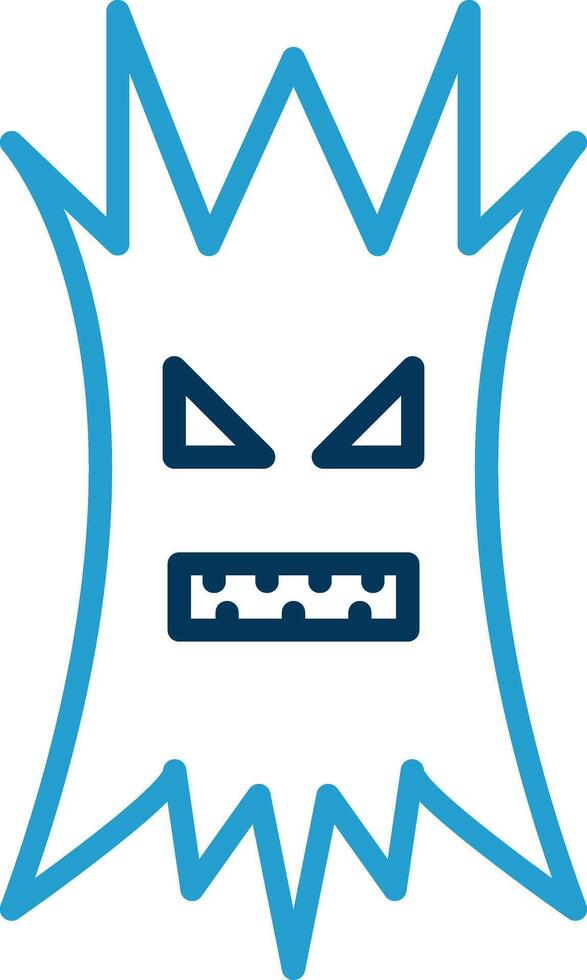 Tree Halloween Line Blue Two Color Icon vector