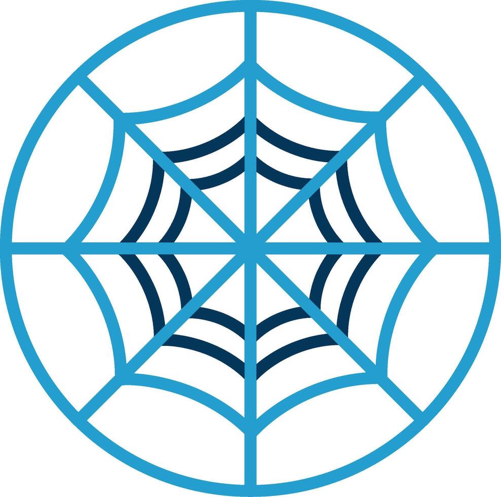 Spider Web Line Blue Two Color Icon vector