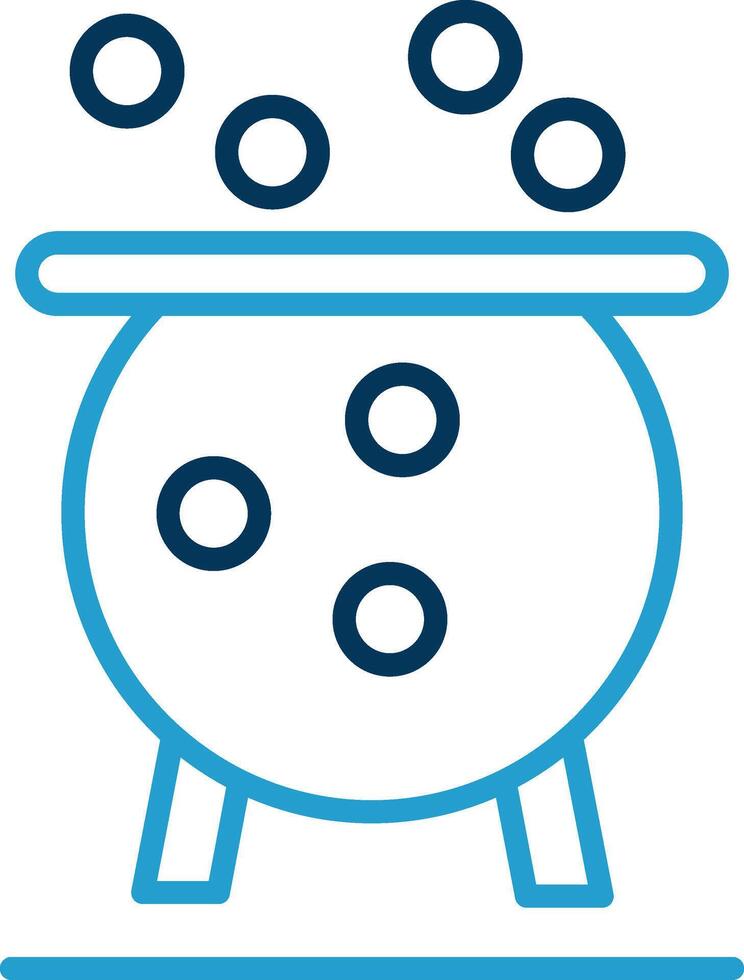 Cauldron Line Blue Two Color Icon vector