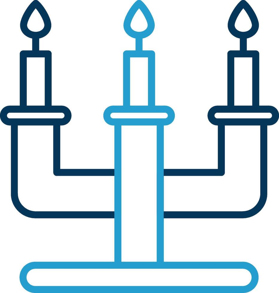 Candelabra Line Blue Two Color Icon vector