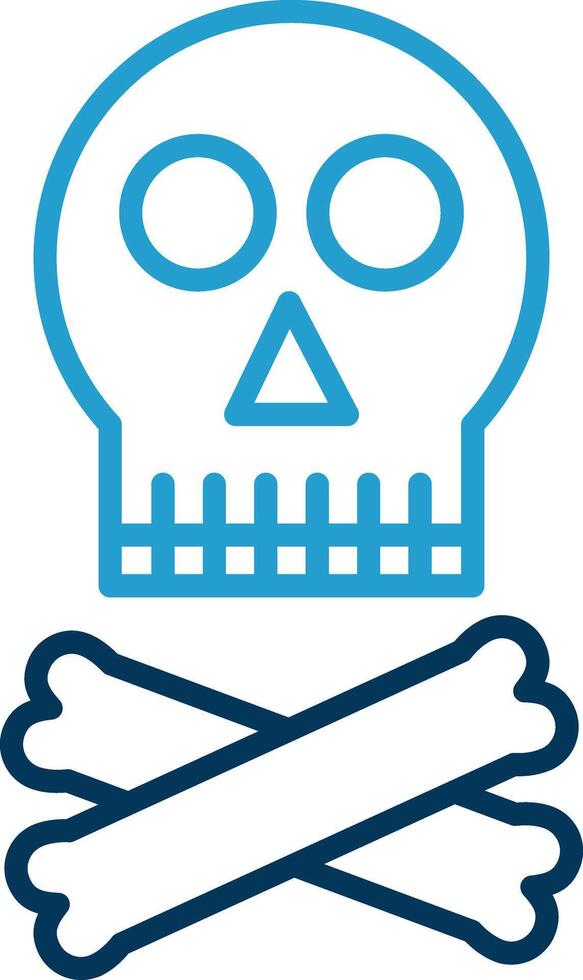 Skull Line Blue Two Color Icon vector