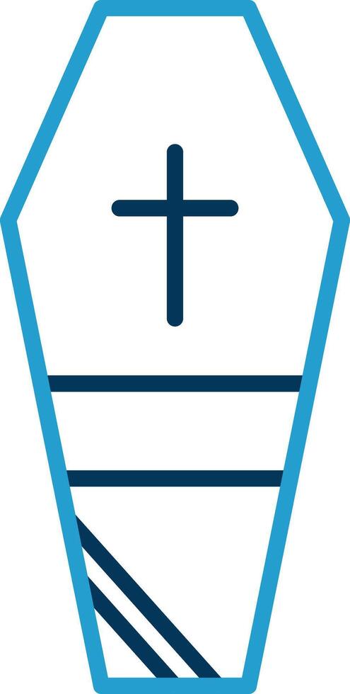Coffin Line Blue Two Color Icon vector