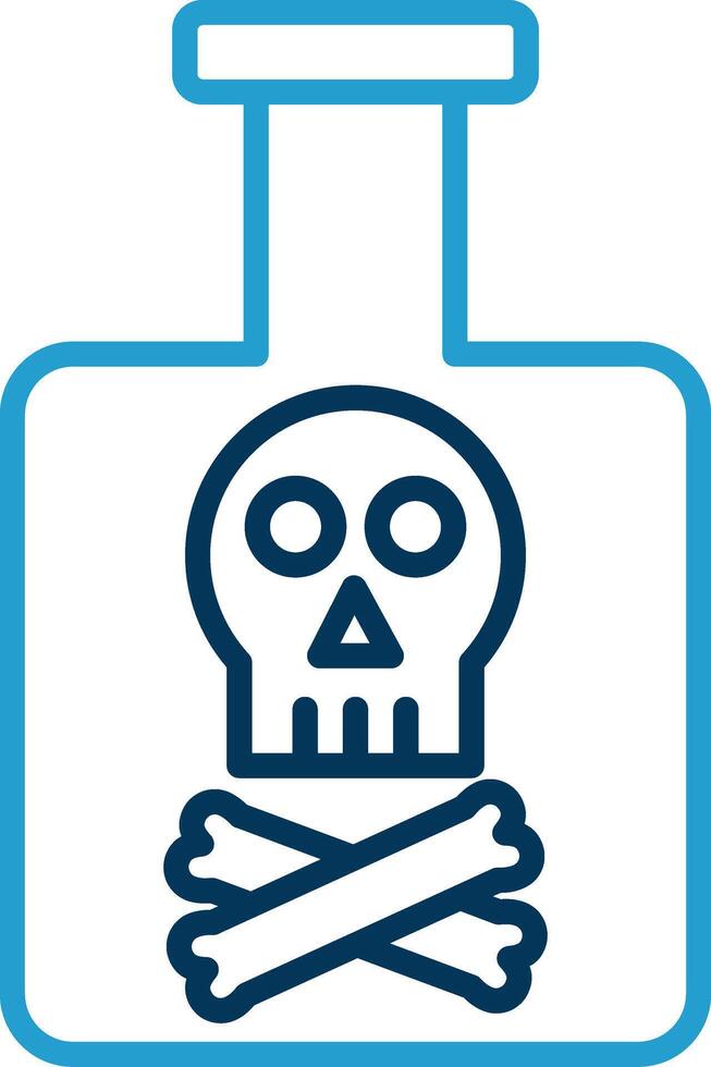 Poison Line Blue Two Color Icon vector