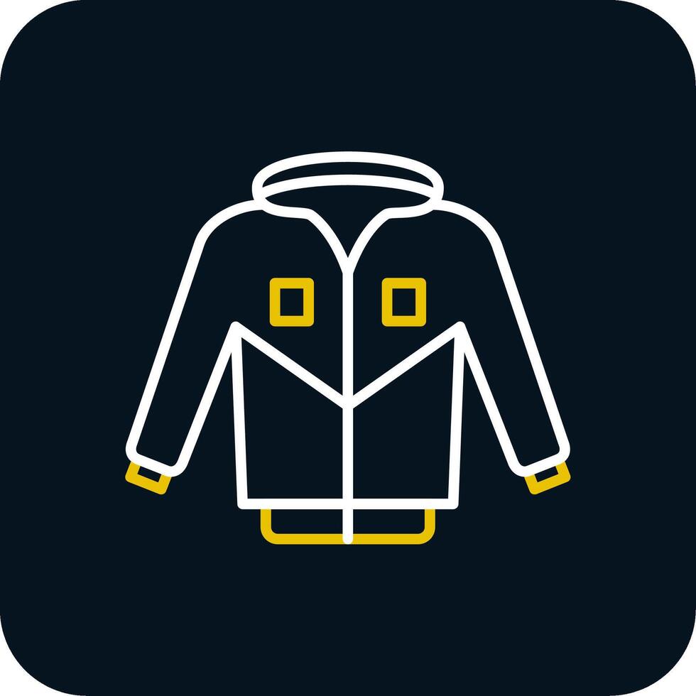 Jacket Line Yellow White Icon vector