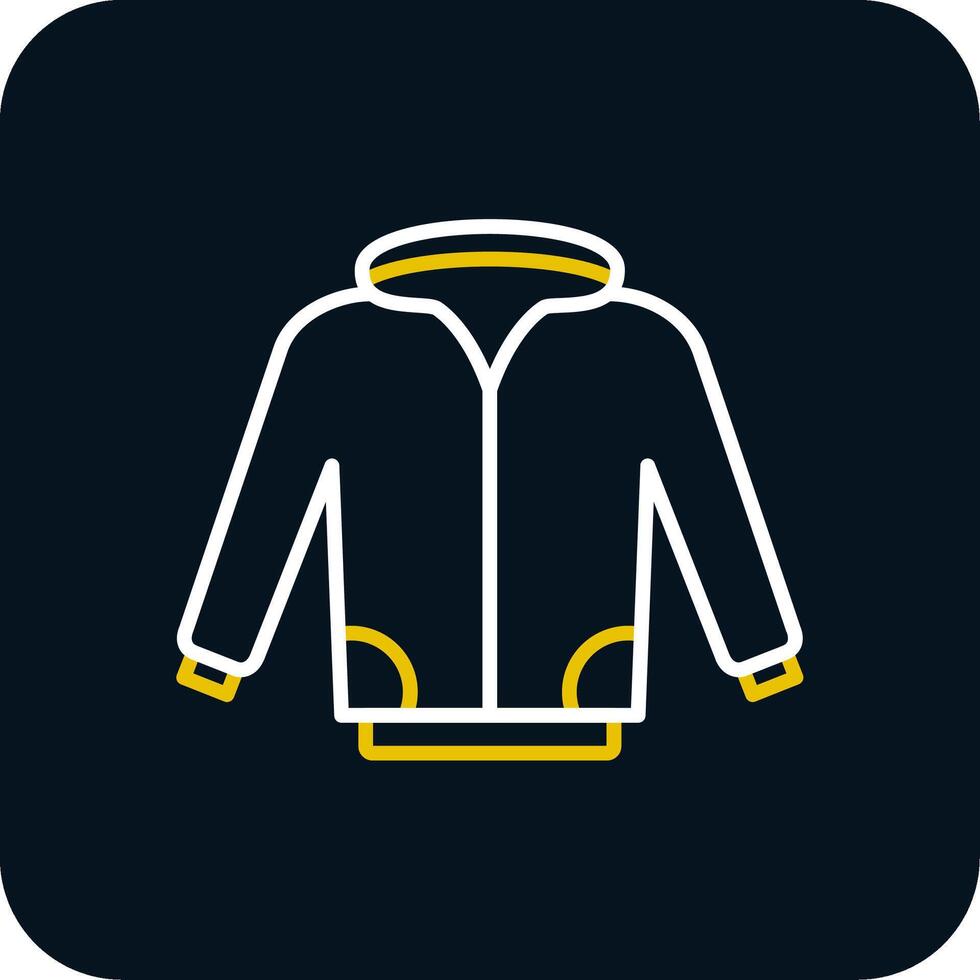 Jacket Line Yellow White Icon vector