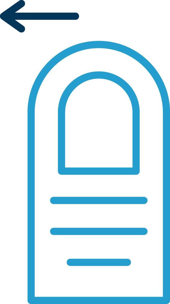 Tap Left Line Blue Two Color Icon vector