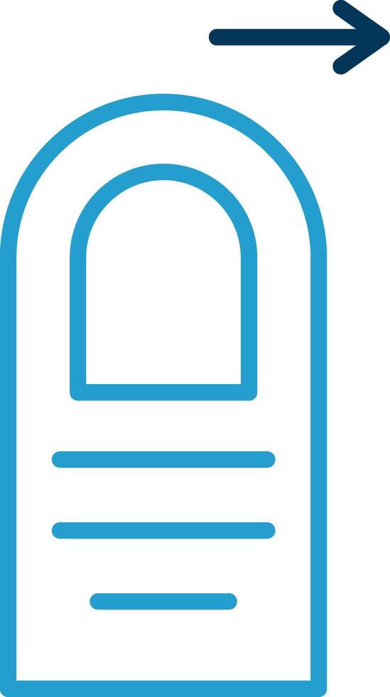 Tap Right Line Blue Two Color Icon vector