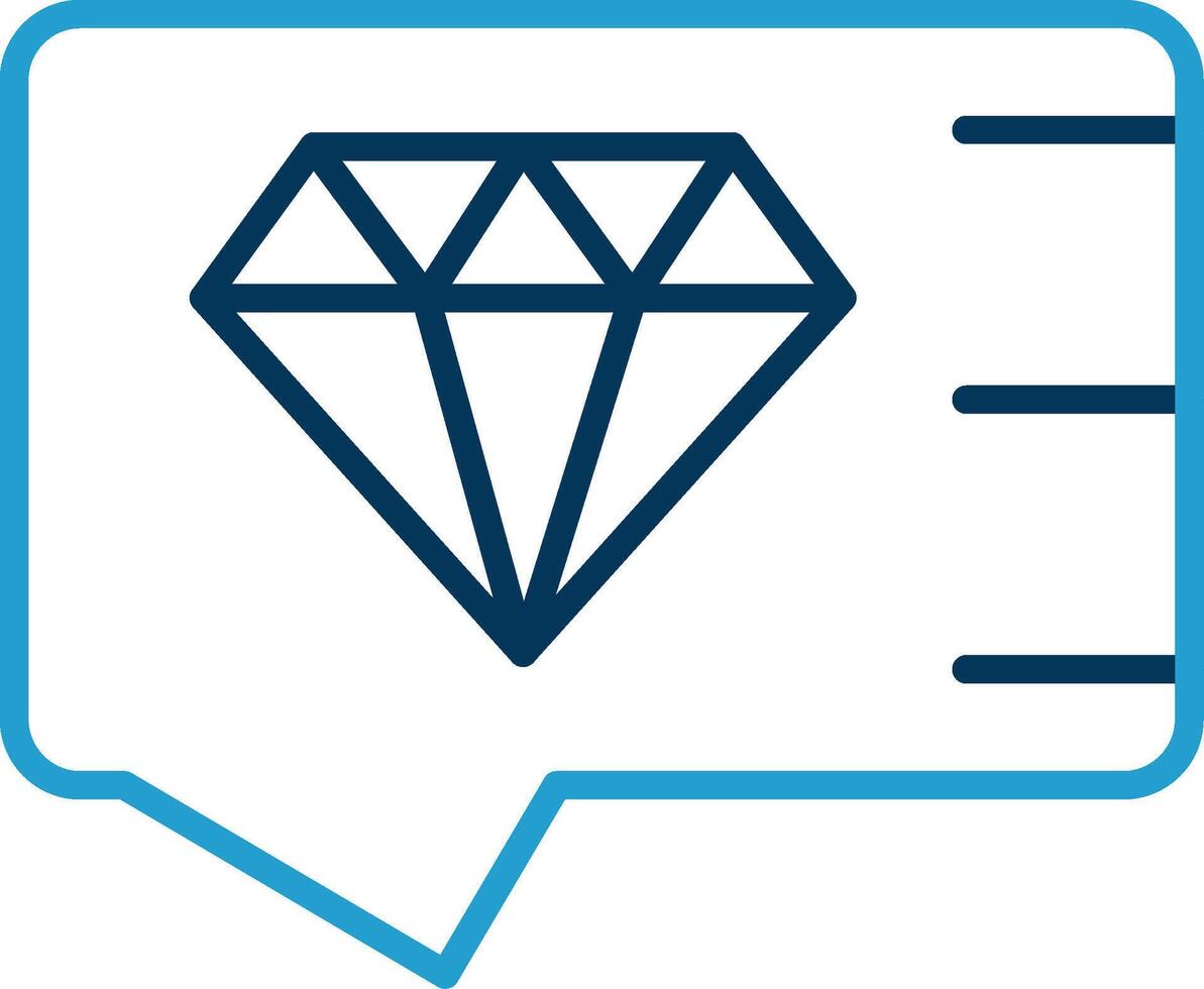 Daimond Line Blue Two Color Icon vector