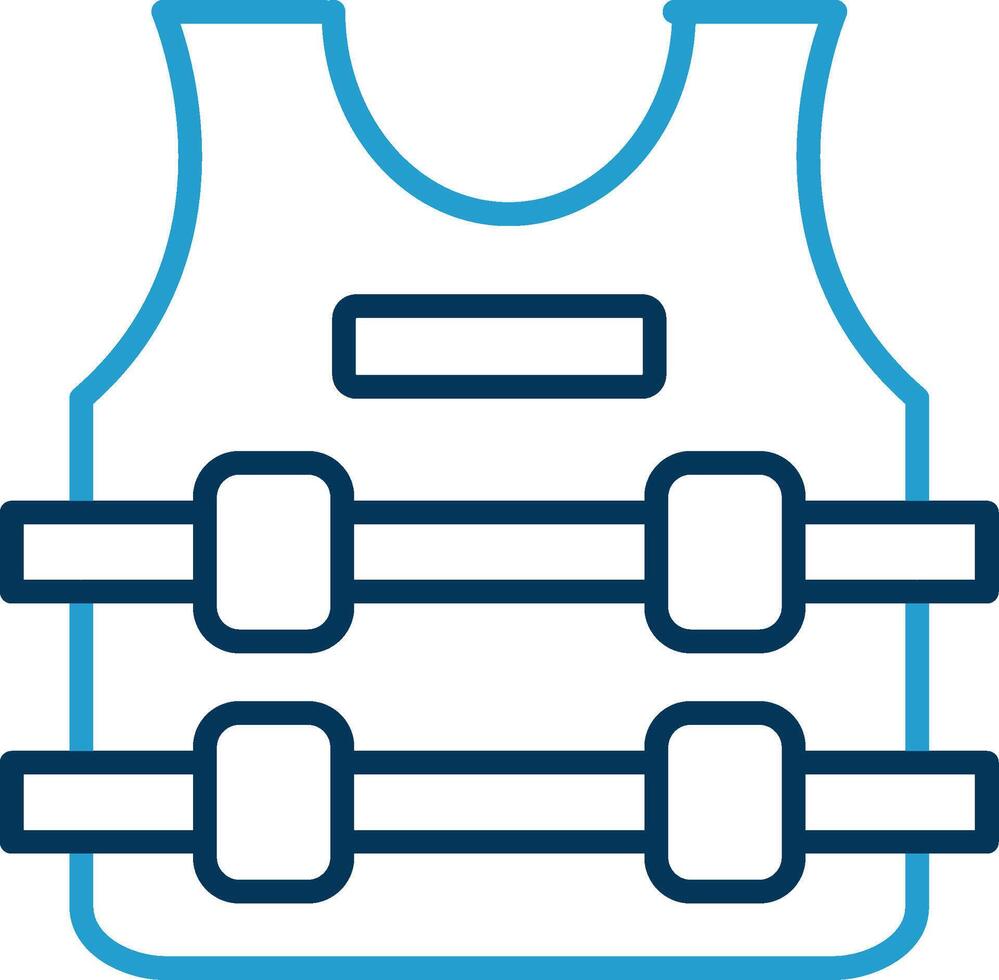 Bullet Proof Jacket Line Blue Two Color Icon vector